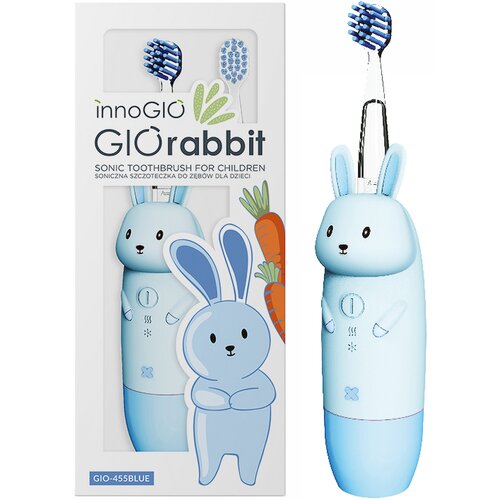 INNOGIO LUE Sonic dantų šepetėlis vaikams GIOrabbit blue + keičiamos galvutės GIO-450BHB NEMOKAMAI