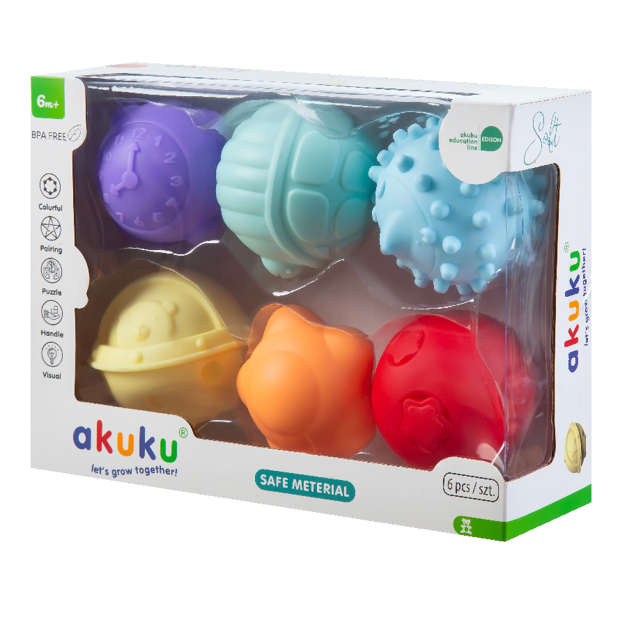 AKUKU Minkštų sensorinių kamuoliukų rinkinys
