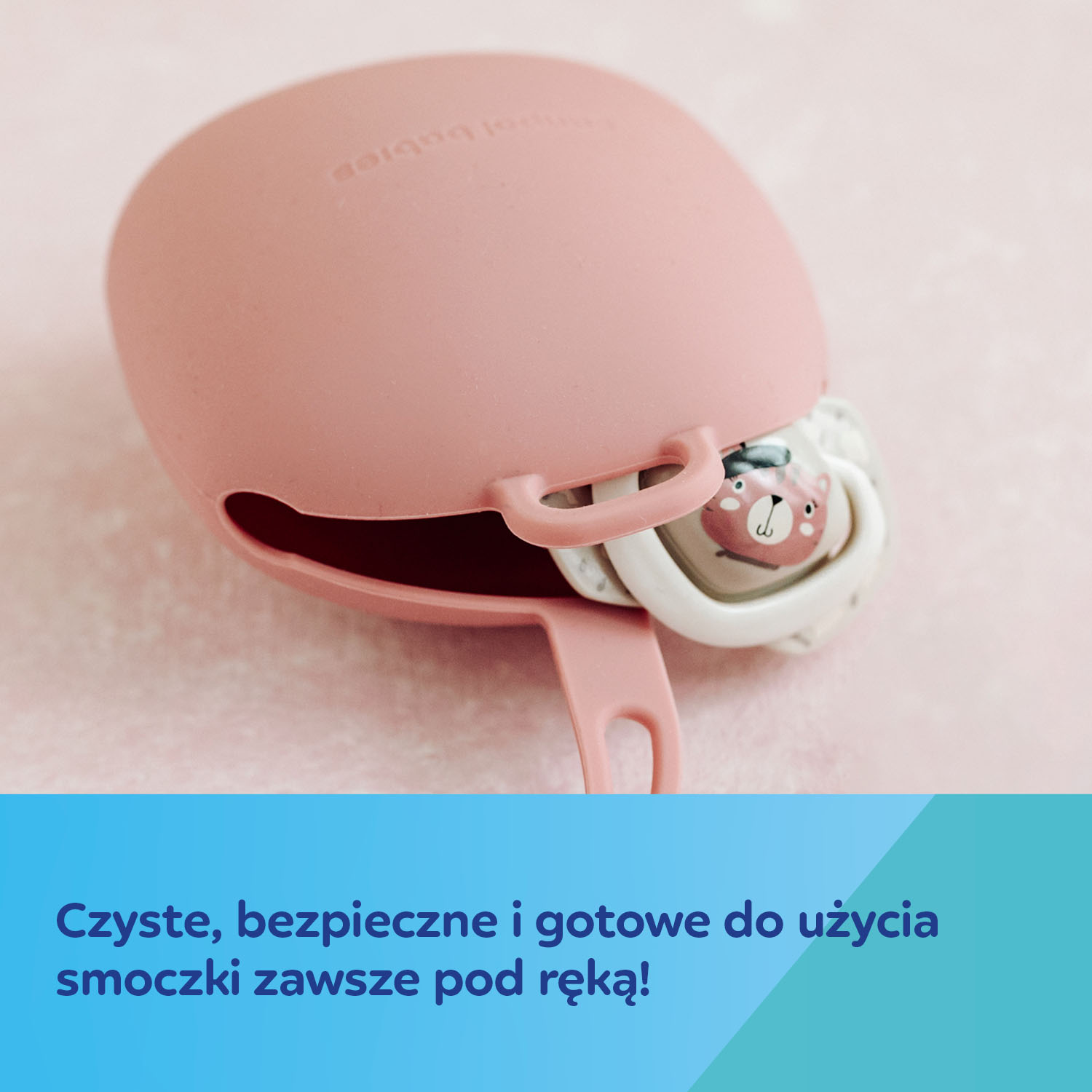 CANPOL Smėlio spalvos silikoninis čiulptuko dėklas - Image 2