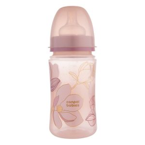CANPOL EasyStart buteliukas nuo pilvo dieglių 240ml GOLD rožinis