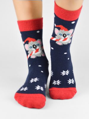 NOVITI Medvilninės kojinės XMAS Koala 31/34
