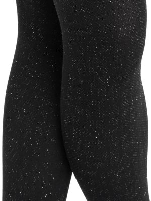 NOVITI Mikro pėdkelnės 60den juodos sidabrinės lurex 128/134