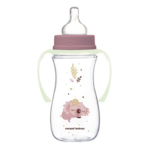 CANPOL Buteliukas nuo pilvo dieglių 300 ml Easy Start Sleepy Koala rožinis