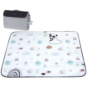 TINY LOVE Mokomasis/kelioninis kilimėlis XL DECOR juoda/balta