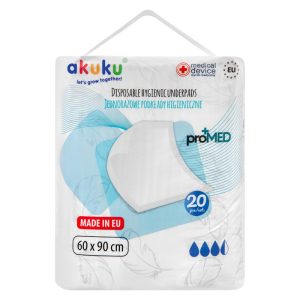 AKUKU Vienkartinis higieninis įklotas 60x90 cm proMED 20 vnt.