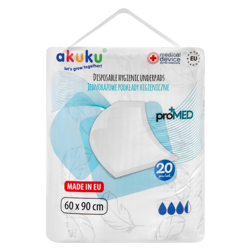AKUKU Vienkartinis higieninis įklotas 60x90 cm proMED 20 vnt.