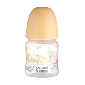 CANPOL EasyStart buteliukas nuo pilvo dieglių 120 ml MOUNTAINS smėlio spalvos