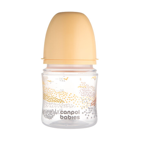 CANPOL EasyStart buteliukas nuo pilvo dieglių 120 ml MOUNTAINS smėlio spalvos