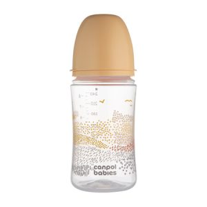 CANPOL EasyStart buteliukas nuo pilvo dieglių 240ml MOUNTAINS smėlio spalvos