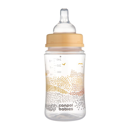 CANPOL EasyStart buteliukas nuo pilvo dieglių 240ml MOUNTAINS smėlio spalvos - Image 2