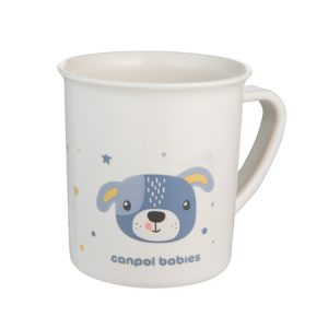 CANPOL Plastikinis puodelis su rankena vaikams 170ml Cute Animals Blue 2
