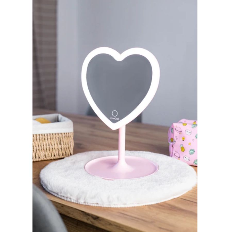 INNOGIO EART GIOperfect Pink Heart kosmetinis veidrodis