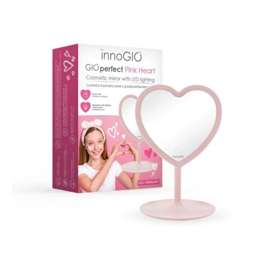 INNOGIO EART GIOperfect Pink Heart kosmetinis veidrodis - Image 2