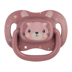 CANPOL Silikoninis čiulptukas 18+ simetriškas Cute Animals rožinis