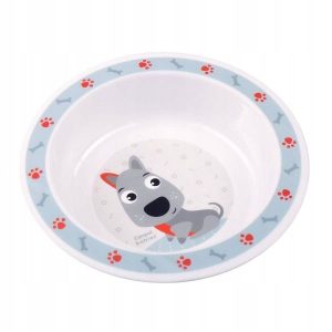 CANPOL Plastikinis dubuo vaikams 270 ml Cute Animals mėlynas