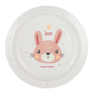 CANPOL Plastikinė lėkštė Cute Animals rožinė