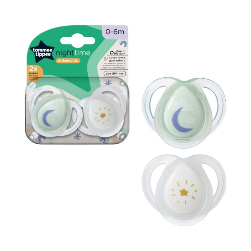 TOMMEE TIPPEE NIGHT TIME čiulptukai 0-6m mix 2 pak. - Image 3