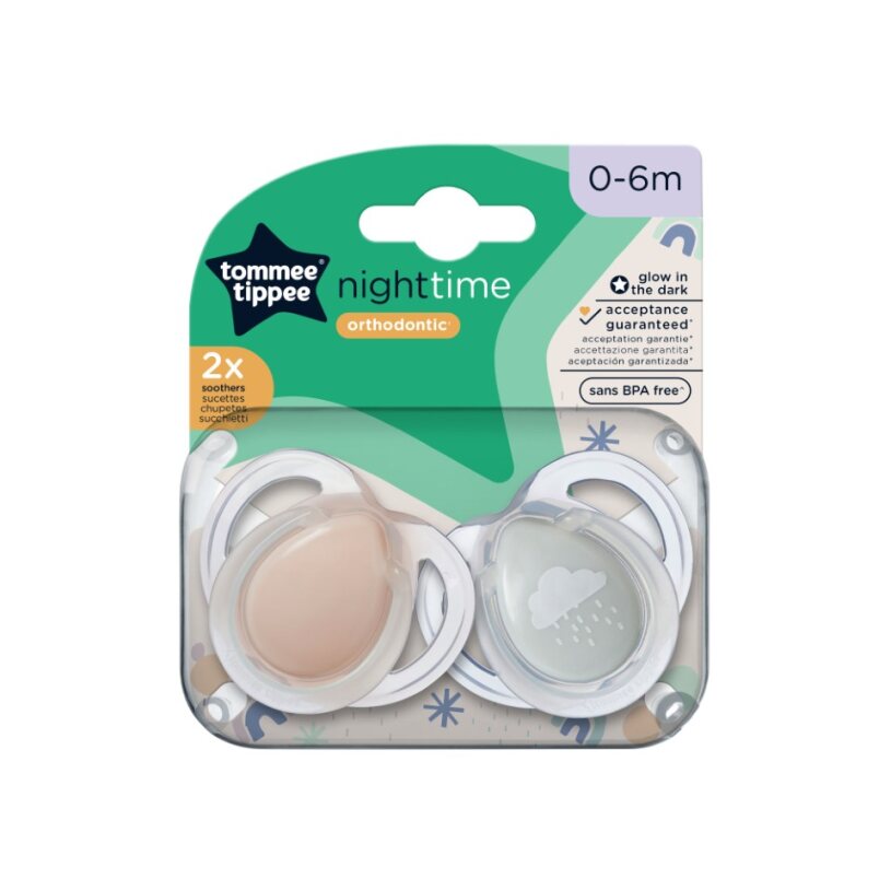 TOMMEE TIPPEE NIGHT TIME čiulptukai 0-6m mix 2 pak. - Image 8