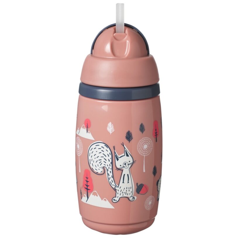 TOMMEE TIPPEE Superstar buteliukas su šiaudeliais 266ml rožinis