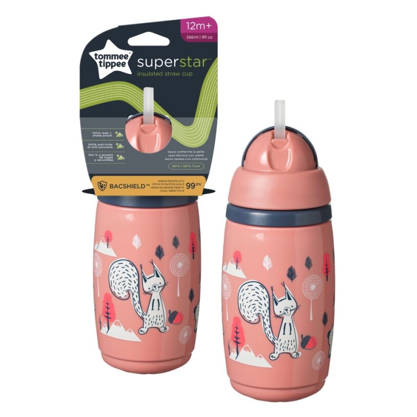 TOMMEE TIPPEE Superstar buteliukas su šiaudeliais 266ml rožinis - Image 3
