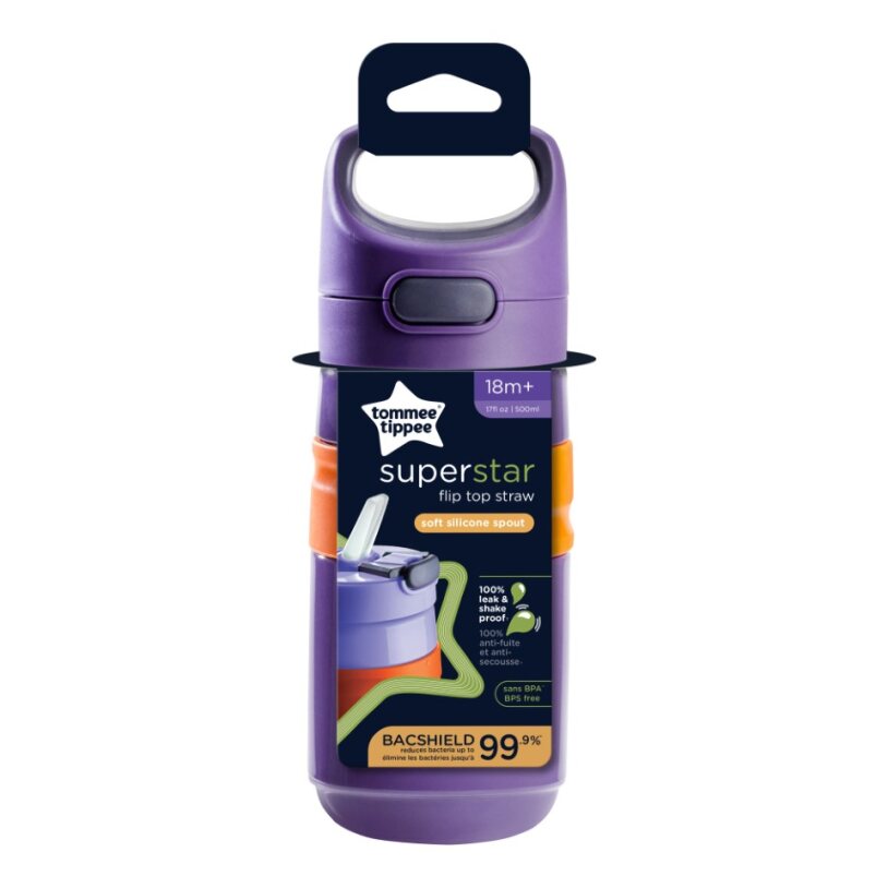 TOMMEE TIPPEE Sportinis vandens butelis 18m+ purpurinis atverčiamas dangtelis - Image 7