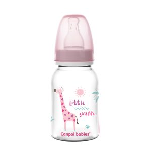CANPOL Siauras buteliukas 120 ml AFRICA rožinis