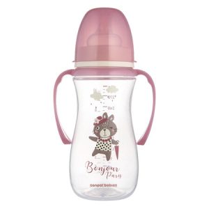 CANPOL Buteliukas nuo pilvo dieglių 300 ml EasyStart Bonjour Paris rožinis