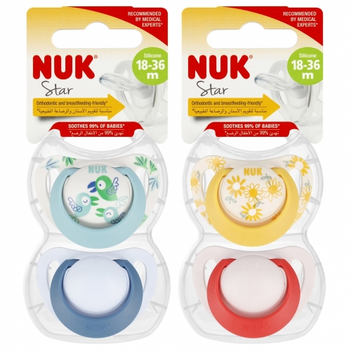 NUK STAR čiulptukas 18–36 m 2 vnt
