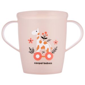 CANPOL Atviras puodelis su rankenomis 250 ml TOYS koralas