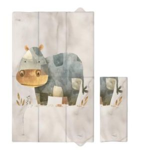 CEBA Sulankstomas vystymo kilimėlis, didelis 50x80 Basic Cozy Hippo