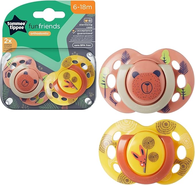 TOMMEE TIPPEE FUN FRIENDS čiulptukas 6-18m 2 pak. - Image 3