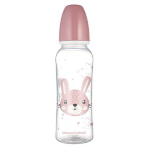 CANPOL Standartinis buteliukas 250ml CUTE ANIMALS rožinis