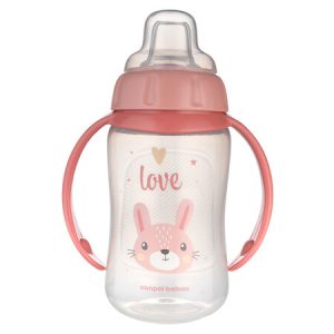CANPOL Treniruoklis su minkštu snapeliu 320 ml CUTE ANIMALS