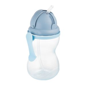 CANPOL Butelis su sulankstoma silikonine tūbele 370 ml mėlyna 2