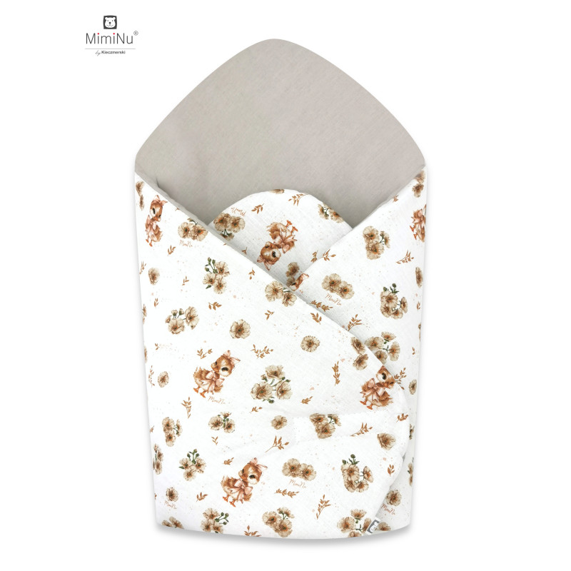 KIECZMERSKI Standintas vystyklas 75x75 cm MIMINU DESIGN Ducklings smėlio spalvos medvilnė 100%