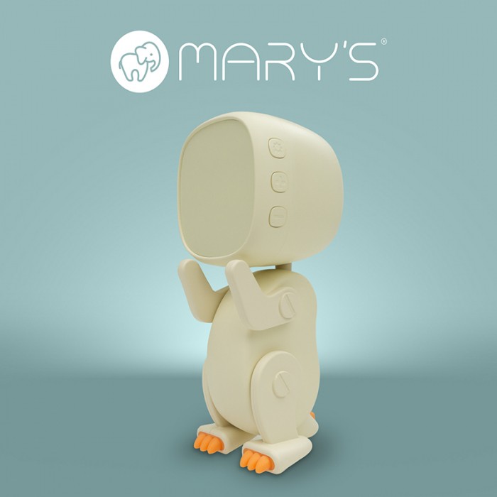 MARY'S Robo Dino žadintuvas baltas