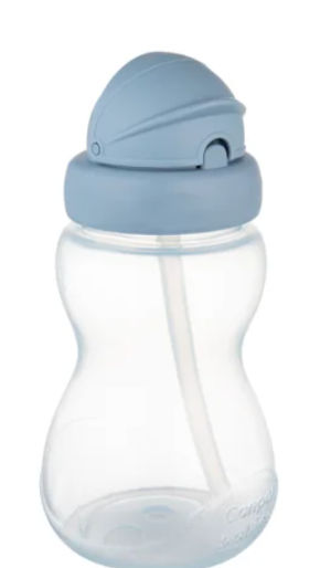 CANPOL Butelis su sulankstoma silikonine tūbele 270 ml mėlyna