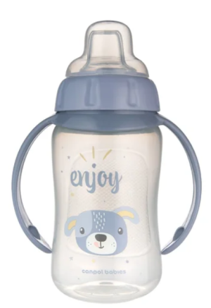 CANPOL Treniruoklis su minkštu snapeliu 320 ml CUTE ANIMALS