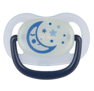 CANPOL naujas silikoninis čiulptukas 6-18m anatominis NIGHT DREAMS mėlynas