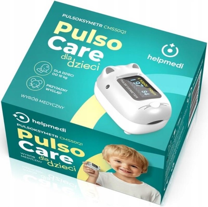 HELPMEDI PulsoCare pulso oksimetrinė pelė vaikams, sveriantiems daugiau nei 10 kg