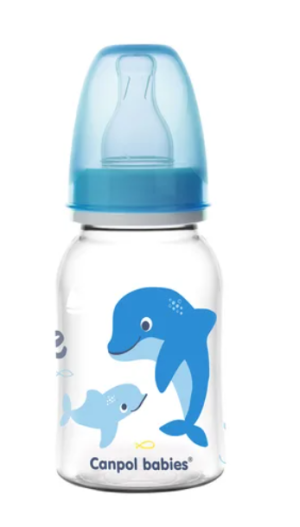 CANPOL Siauras buteliukas 120ml PP LOVE&SEA mėlynas
