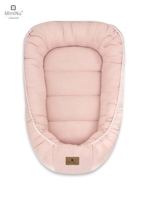 KIECZMERSKI kūdikių lizdelis MUSLIN, pudra rožinė, 100% medvilnė