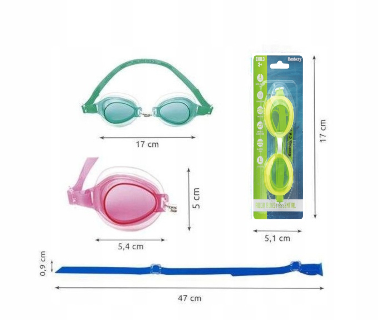 BESTWAY Aqua Burst Essential plaukimo akiniai Purpuriniai - Image 4