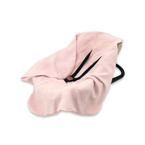 KIECZMERSKI Muslin vytinys - antklodė nešynėms, sėdynė 75x75 cm MUSLIN medvilnė 100% pudra rausva