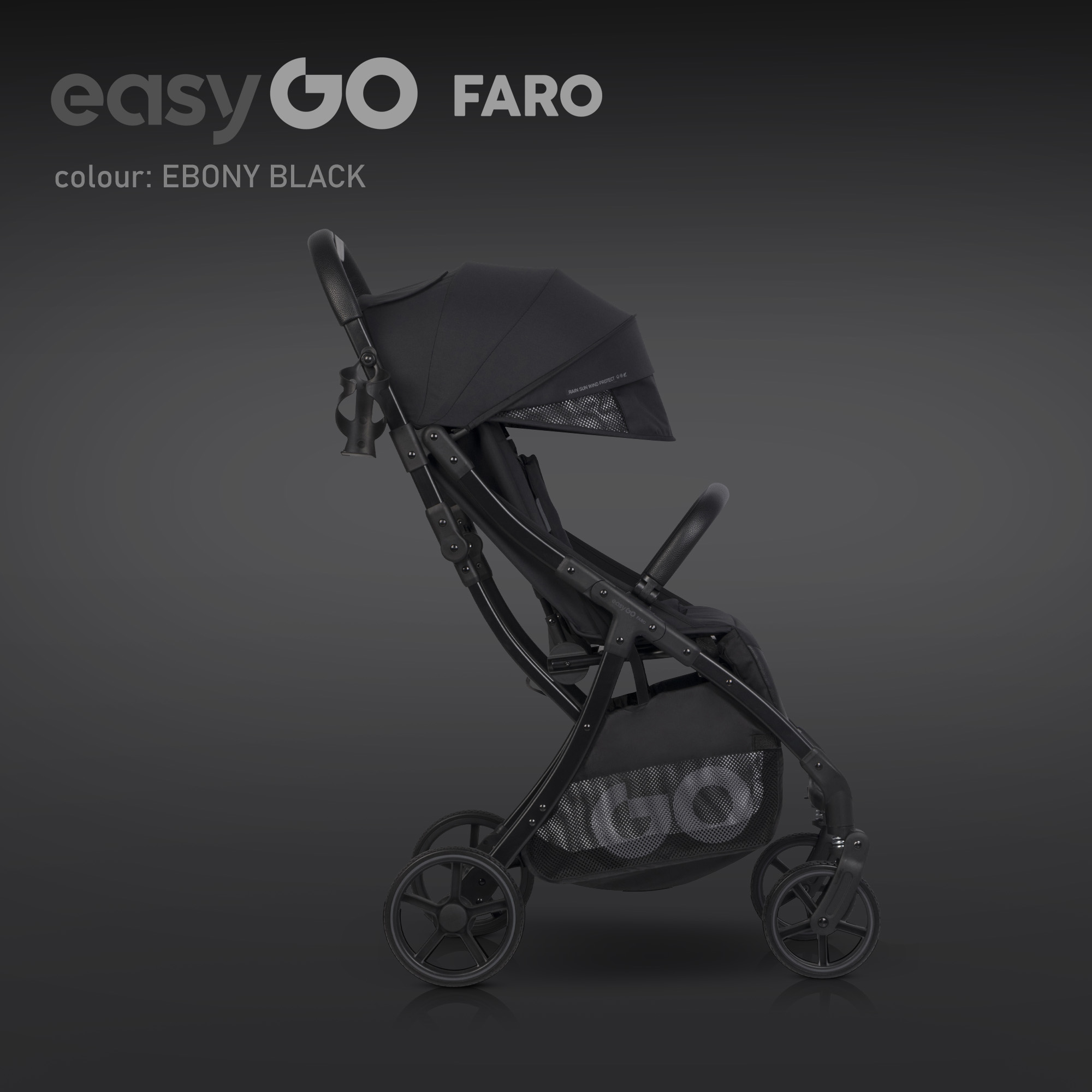 EASY GO FARO EBONY BLACK vežimėlis