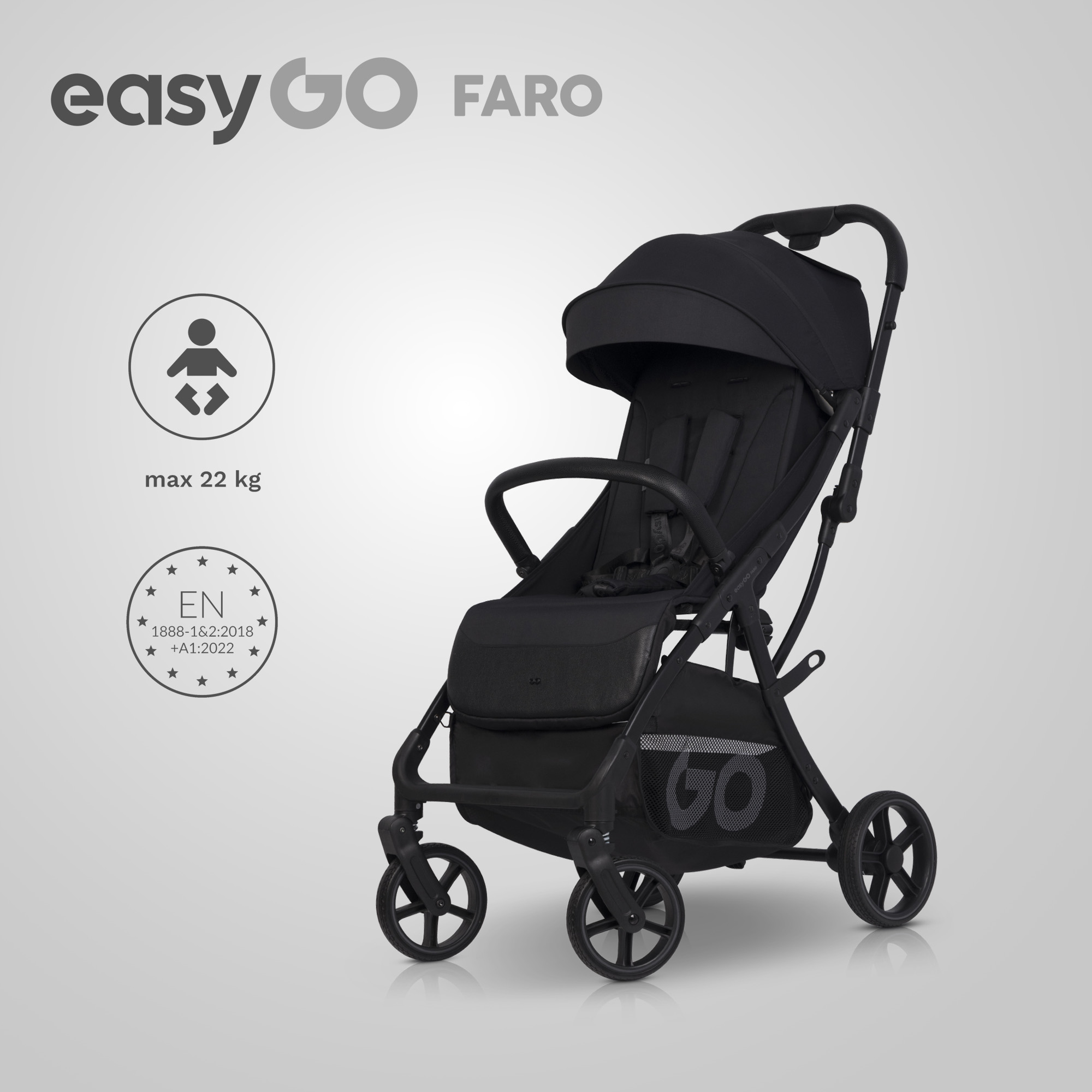 EASY GO FARO EBONY BLACK vežimėlis - Image 6