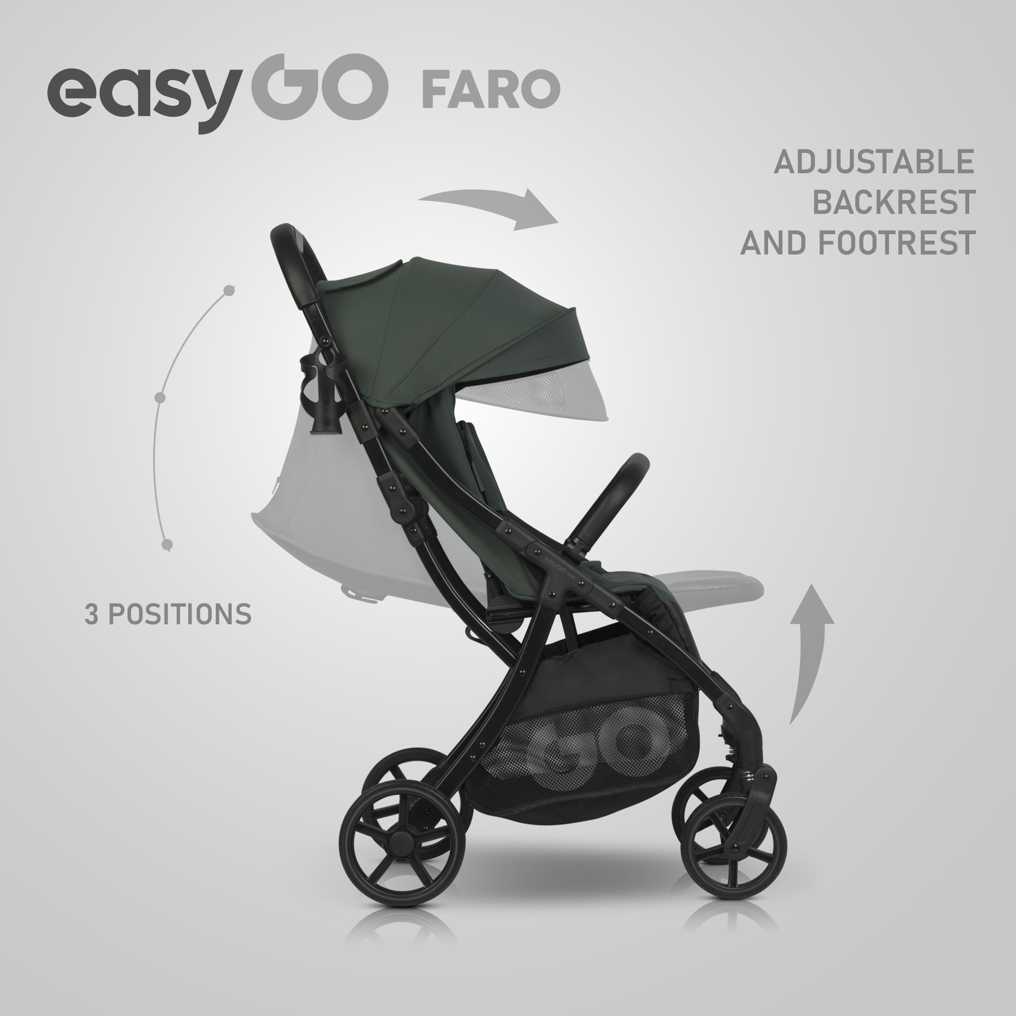 EASY GO FARO SAGE GREEN vežimėlis - Image 8
