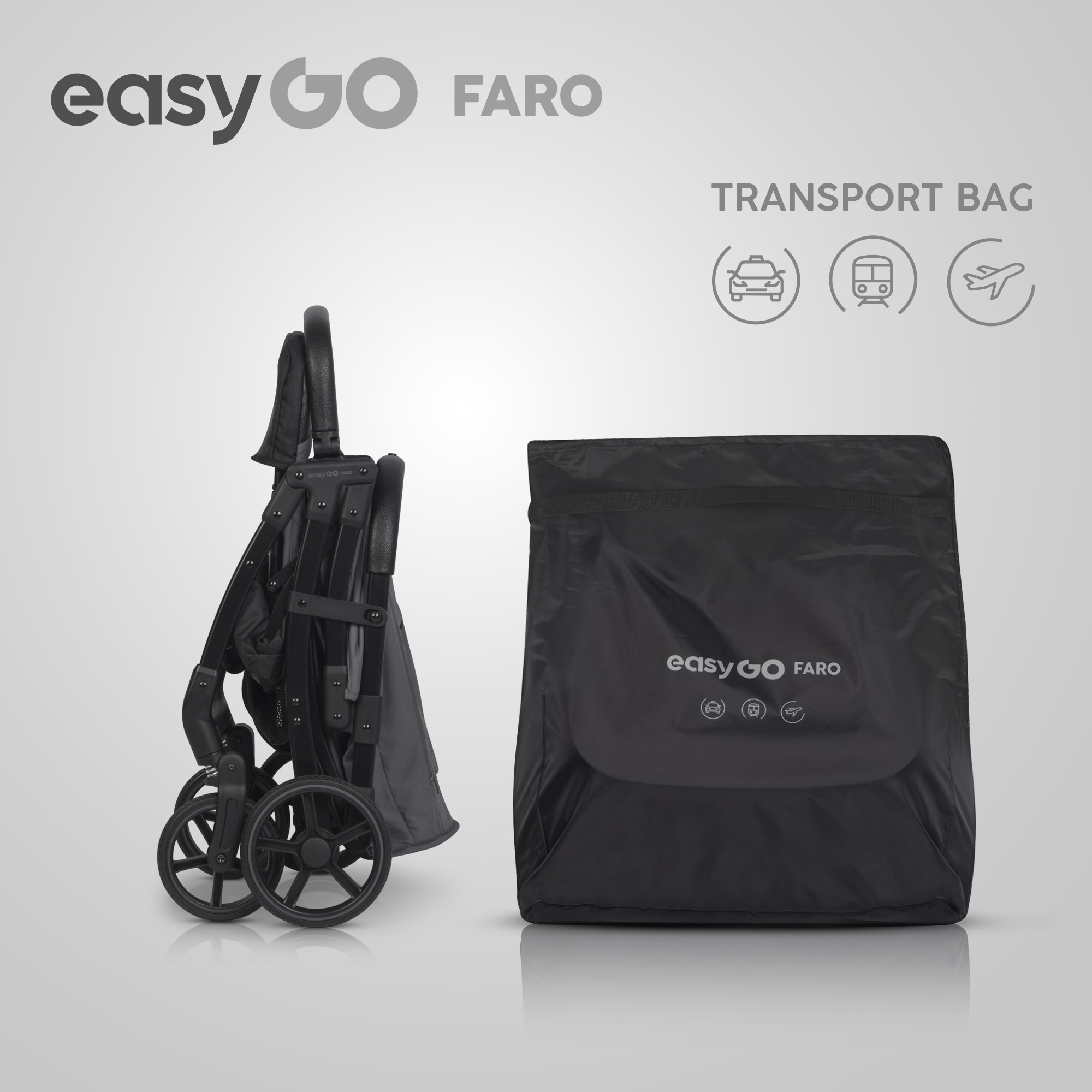EASY GO FARO CLOUDY GREY vaikiškas vežimėlis - Image 3