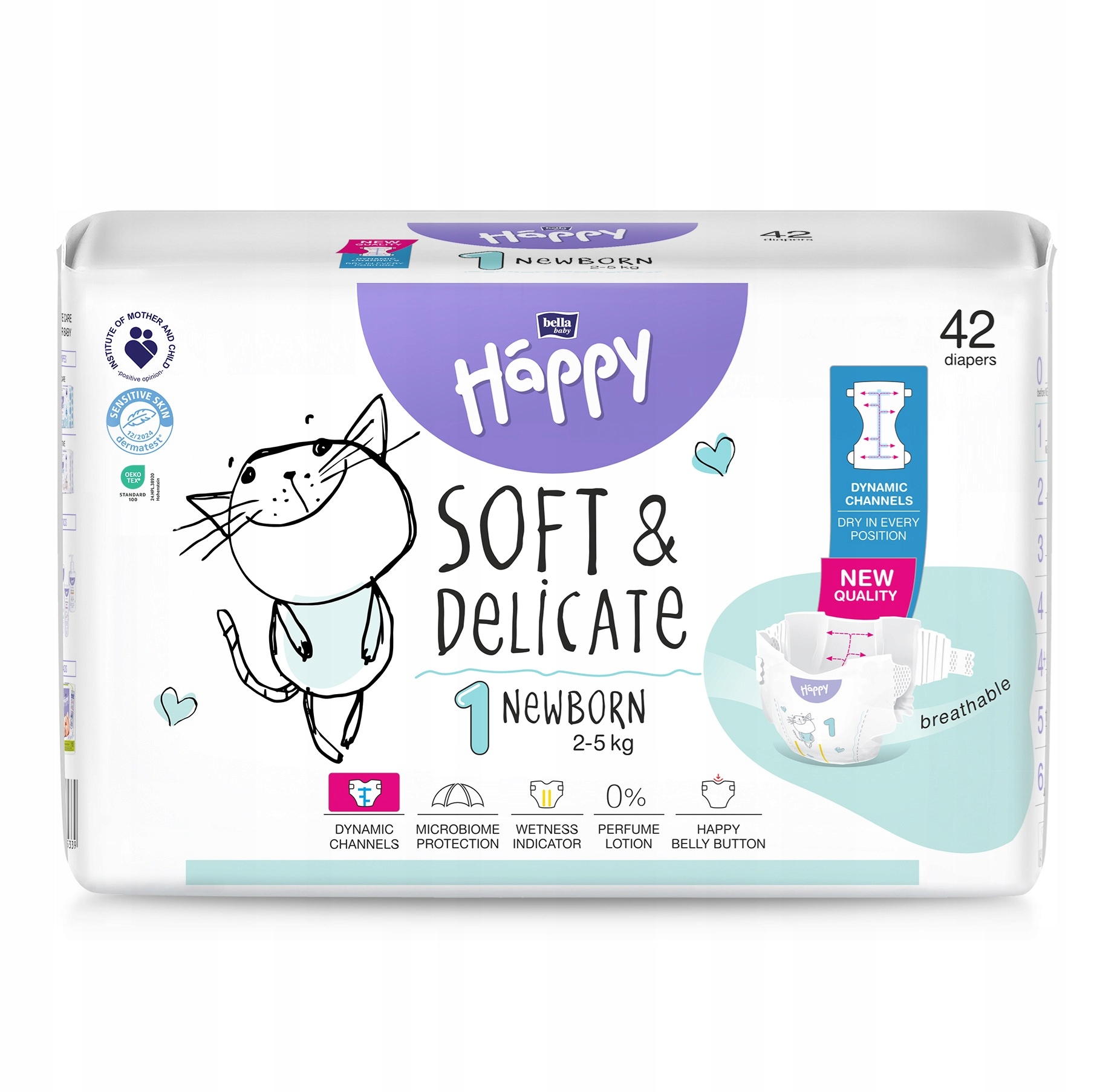 BELLA Baby Happy sauskelnės vaikams 1 Naujagimis 2-5 kg 42 vnt.