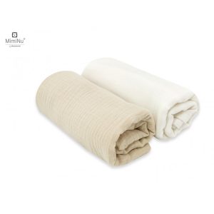 KIECZMERSKI Sauskelnės 80x80 +/- 3 cm MUSLINAS 100% medvilnė kreminis/šiltai smėlio spalvos 2 pak.